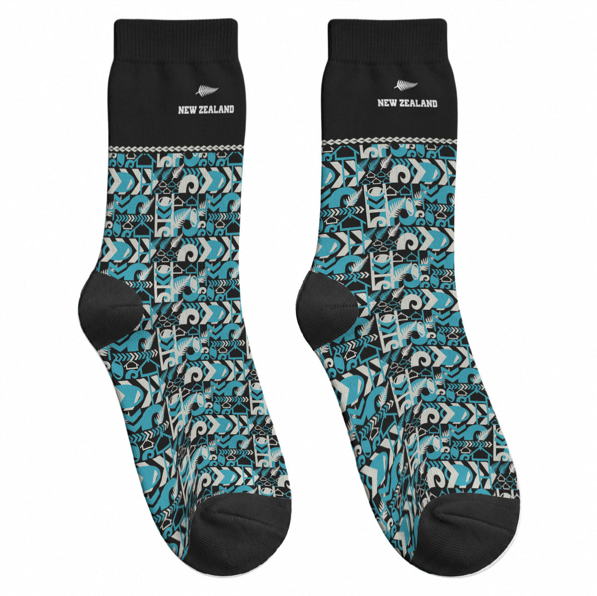 Aotearoa New Zealand Kiwis Tima Riki Motu Crew Socks LT9 - Polynesian Pride
