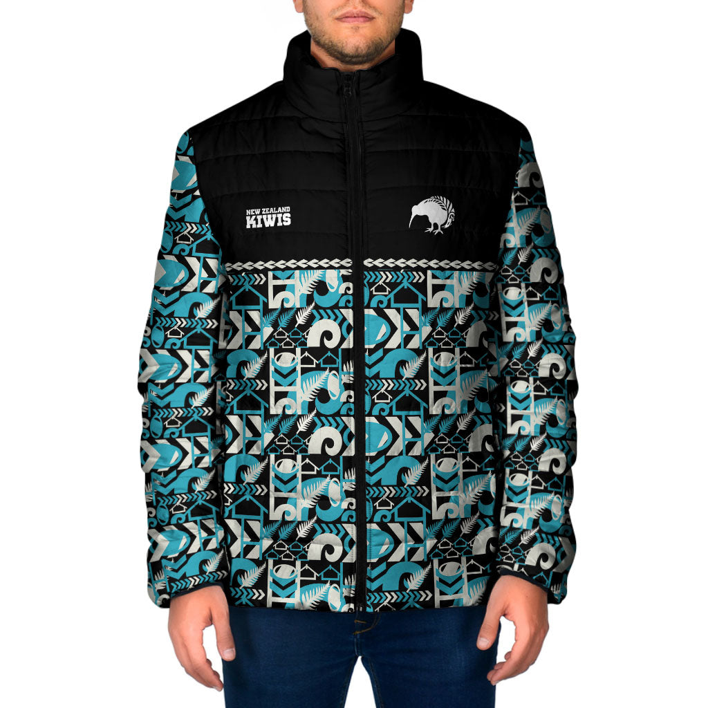 Aotearoa New Zealand Kiwis Tima Riki Motu Padded Jacket LT9 Men Black - Polynesian Pride