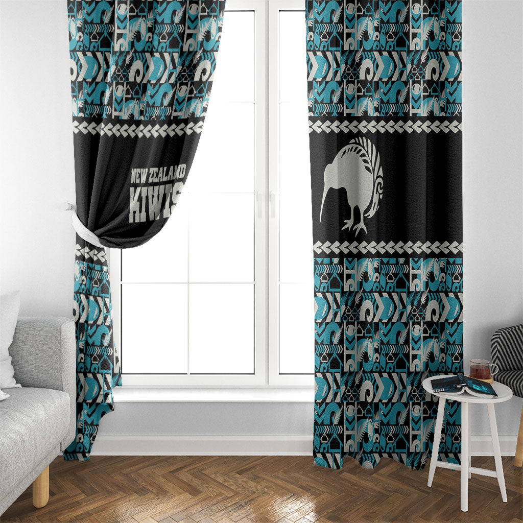 Aotearoa New Zealand Kiwis Tima Riki Motu Window Curtain LT9 - Polynesian Pride