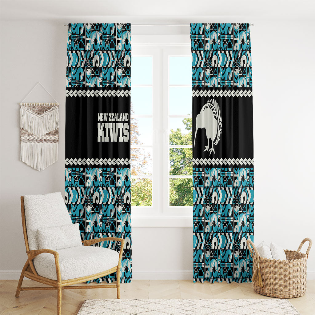 Aotearoa New Zealand Kiwis Tima Riki Motu Window Curtain LT9 - Polynesian Pride