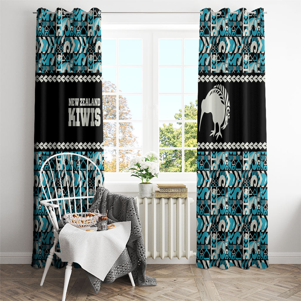 Aotearoa New Zealand Kiwis Tima Riki Motu Window Curtain LT9 - Polynesian Pride