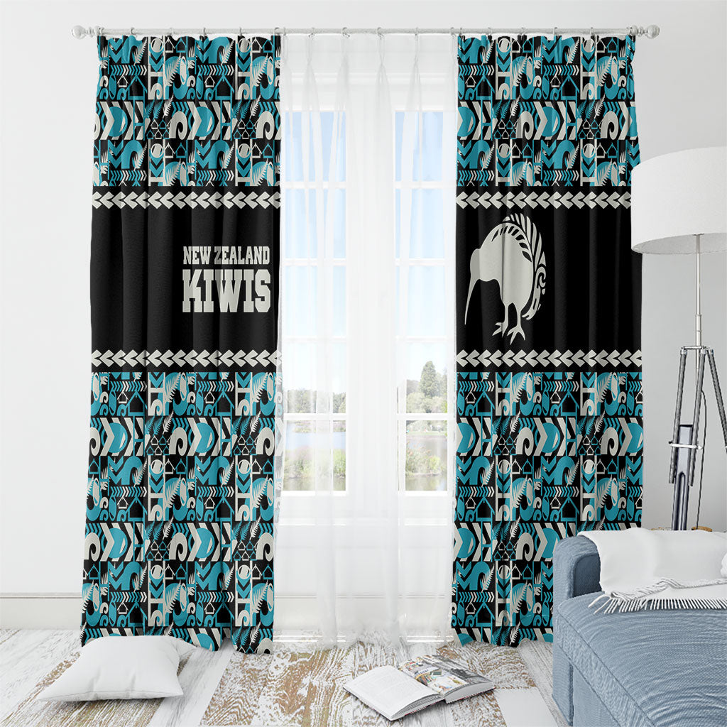 Aotearoa New Zealand Kiwis Tima Riki Motu Window Curtain LT9 - Polynesian Pride