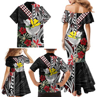 Hawaii Monk Seal Santa Family Matching Mermaid Dress and Hawaiian Shirt Hibiscus Kakau Pattern Mele Kalikimaka LT9 - Polynesian Pride