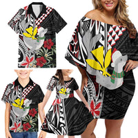 Hawaii Monk Seal Santa Family Matching Off Shoulder Short Dress and Hawaiian Shirt Hibiscus Kakau Pattern Mele Kalikimaka LT9 - Polynesian Pride