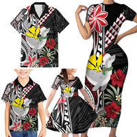 Hawaii Monk Seal Santa Family Matching Short Sleeve Bodycon Dress and Hawaiian Shirt Hibiscus Kakau Pattern Mele Kalikimaka LT9 - Polynesian Pride
