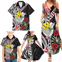 Hawaii Monk Seal Santa Family Matching Summer Maxi Dress and Hawaiian Shirt Hibiscus Kakau Pattern Mele Kalikimaka LT9 - Polynesian Pride