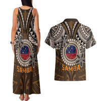 Samoa Warrior Couples Matching Tank Maxi Dress and Hawaiian Shirt The Mighty Samoan Warrior Spirit