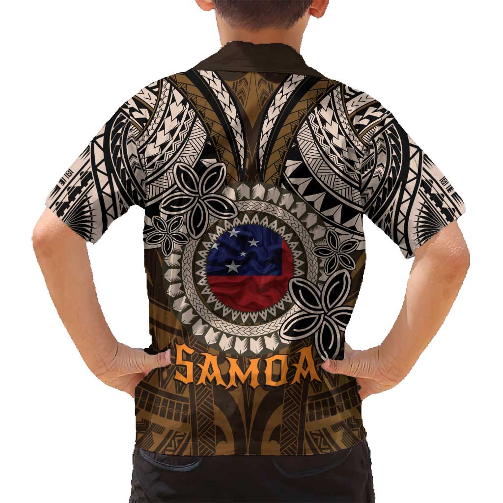 Samoa Warrior Family Matching Off Shoulder Short Dress and Hawaiian Shirt The Mighty Samoan Warrior Spirit