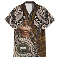 Samoa Warrior Family Matching Off Shoulder Short Dress and Hawaiian Shirt The Mighty Samoan Warrior Spirit