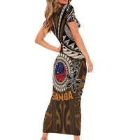 Samoa Warrior Family Matching Short Sleeve Bodycon Dress and Hawaiian Shirt The Mighty Samoan Warrior Spirit LT9 - Polynesian Pride
