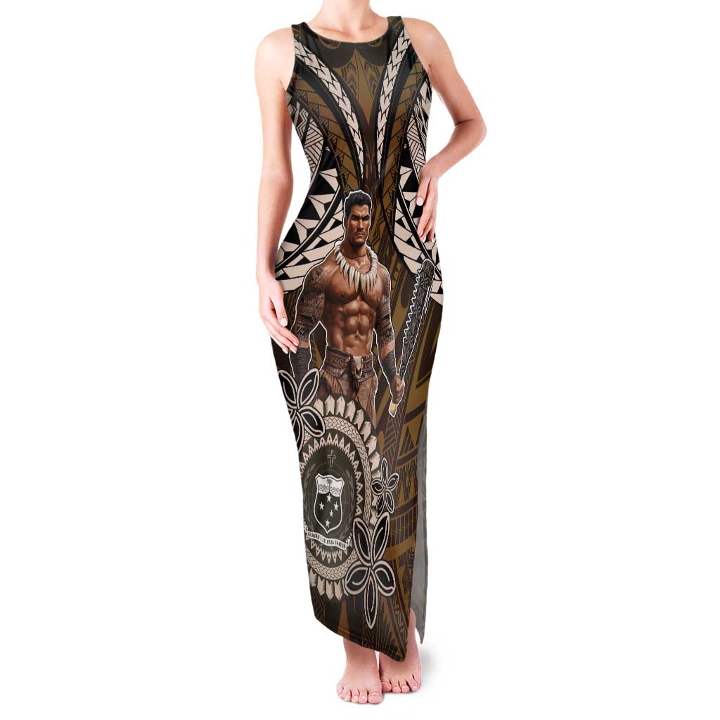 Samoa Warrior Family Matching Tank Maxi Dress and Hawaiian Shirt The Mighty Samoan Warrior Spirit