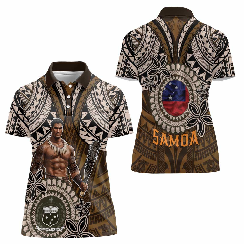 Samoa Warrior Women Polo Shirt The Mighty Samoan Warrior Spirit