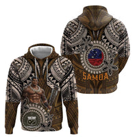 Samoa Warrior Zip Hoodie The Mighty Samoan Warrior Spirit