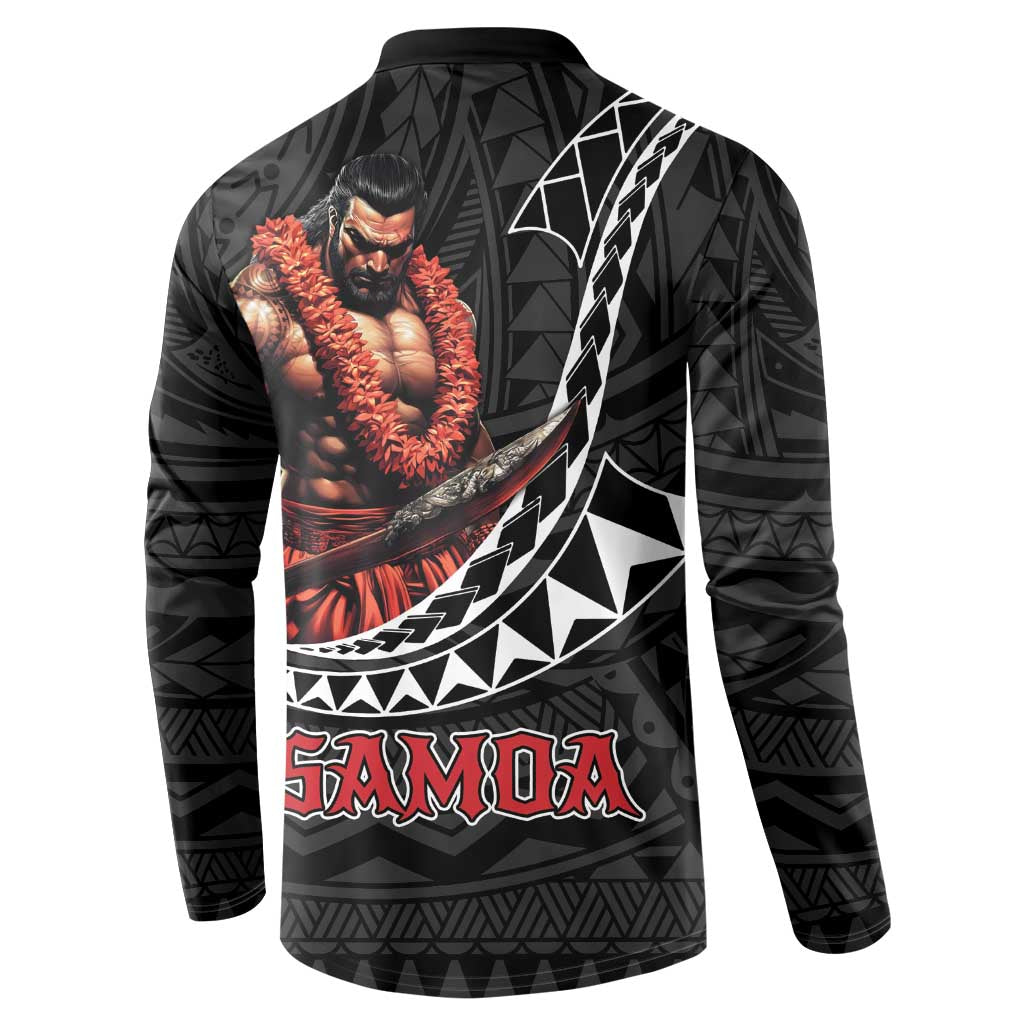 Samoan Pride Polynesian Tribal Warrior Button Sweatshirt 685 Samoa Mo Samoa