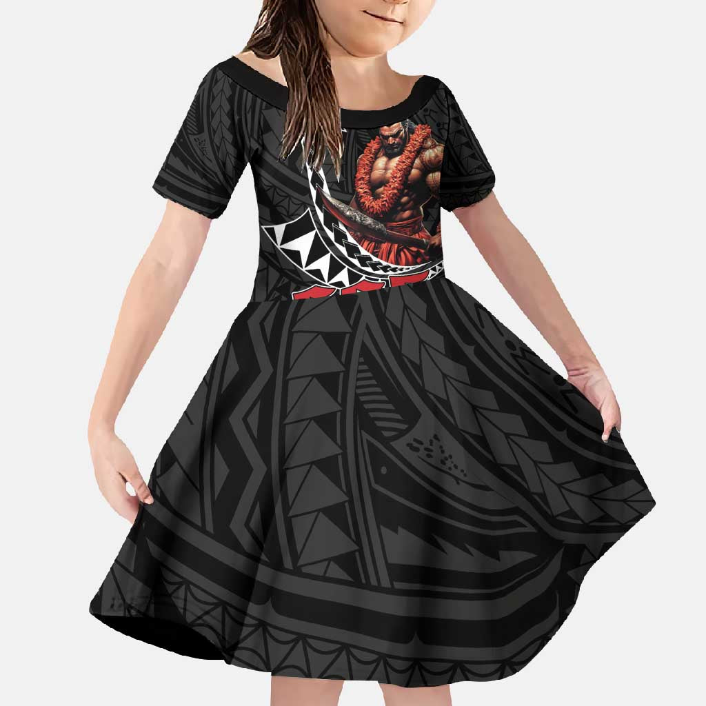 Samoan Pride Polynesian Tribal Warrior Family Matching Long Sleeve Bodycon Dress and Hawaiian Shirt 685 Samoa Mo Samoa