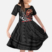Samoan Pride Polynesian Tribal Warrior Family Matching Long Sleeve Bodycon Dress and Hawaiian Shirt 685 Samoa Mo Samoa
