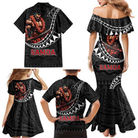 Samoan Pride Polynesian Tribal Warrior Family Matching Mermaid Dress and Hawaiian Shirt 685 Samoa Mo Samoa