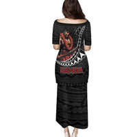 Samoan Pride Polynesian Tribal Warrior Family Matching Puletasi and Hawaiian Shirt 685 Samoa Mo Samoa
