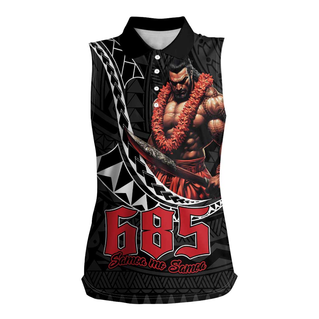 Samoan Pride Polynesian Tribal Warrior Women Sleeveless Polo Shirt 685 Samoa Mo Samoa