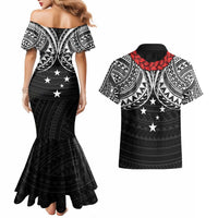 Samoan Tanoa Kava Bowl Ula Fala Couples Matching Mermaid Dress and Hawaiian Shirt Polynesian Tribal Vibe LT9 - Polynesian Pride