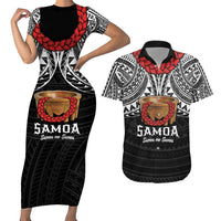 Samoan Tanoa Kava Bowl Ula Fala Couples Matching Short Sleeve Bodycon Dress and Hawaiian Shirt Polynesian Tribal Vibe LT9 Brown - Polynesian Pride
