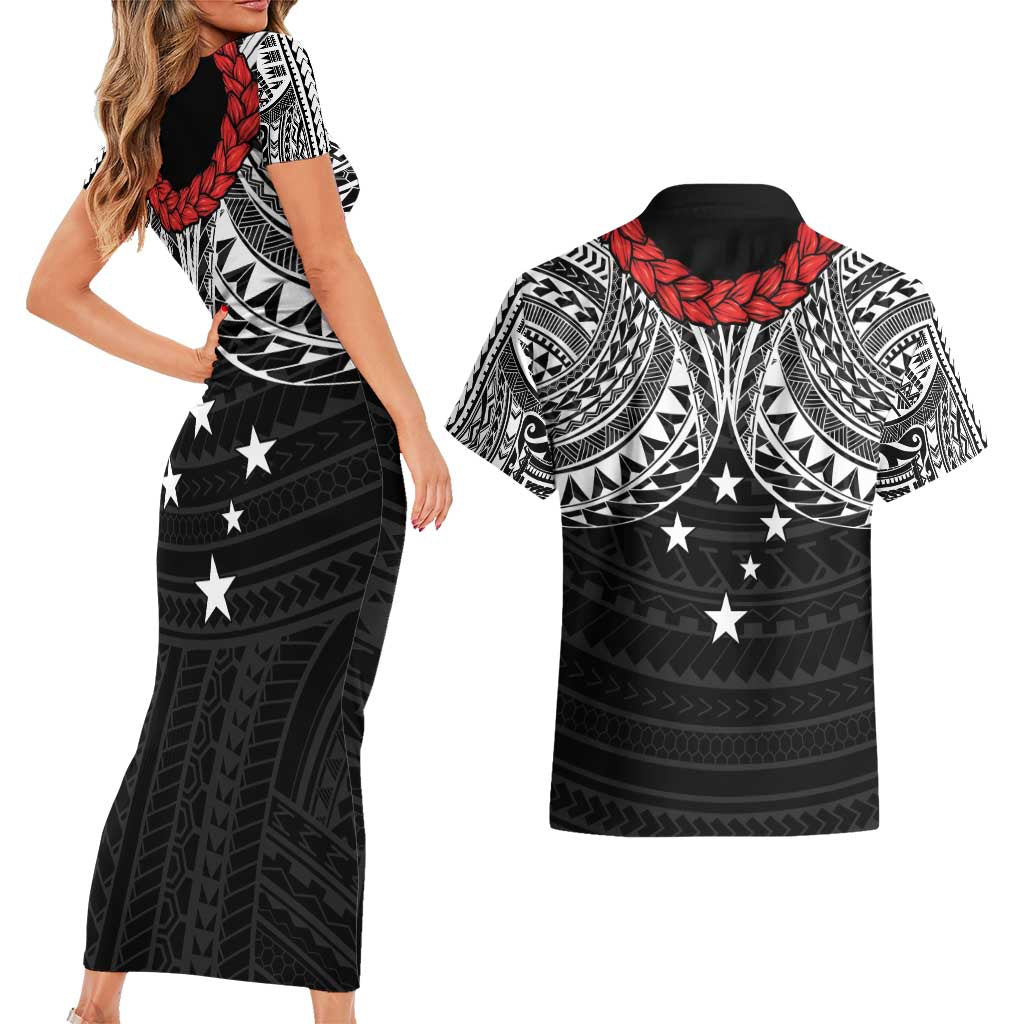 Samoan Tanoa Kava Bowl Ula Fala Couples Matching Short Sleeve Bodycon Dress and Hawaiian Shirt Polynesian Tribal Vibe LT9 - Polynesian Pride
