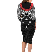 Samoan Tanoa Kava Bowl Ula Fala Family Matching Long Sleeve Bodycon Dress and Hawaiian Shirt Polynesian Tribal Vibe LT9 - Polynesian Pride