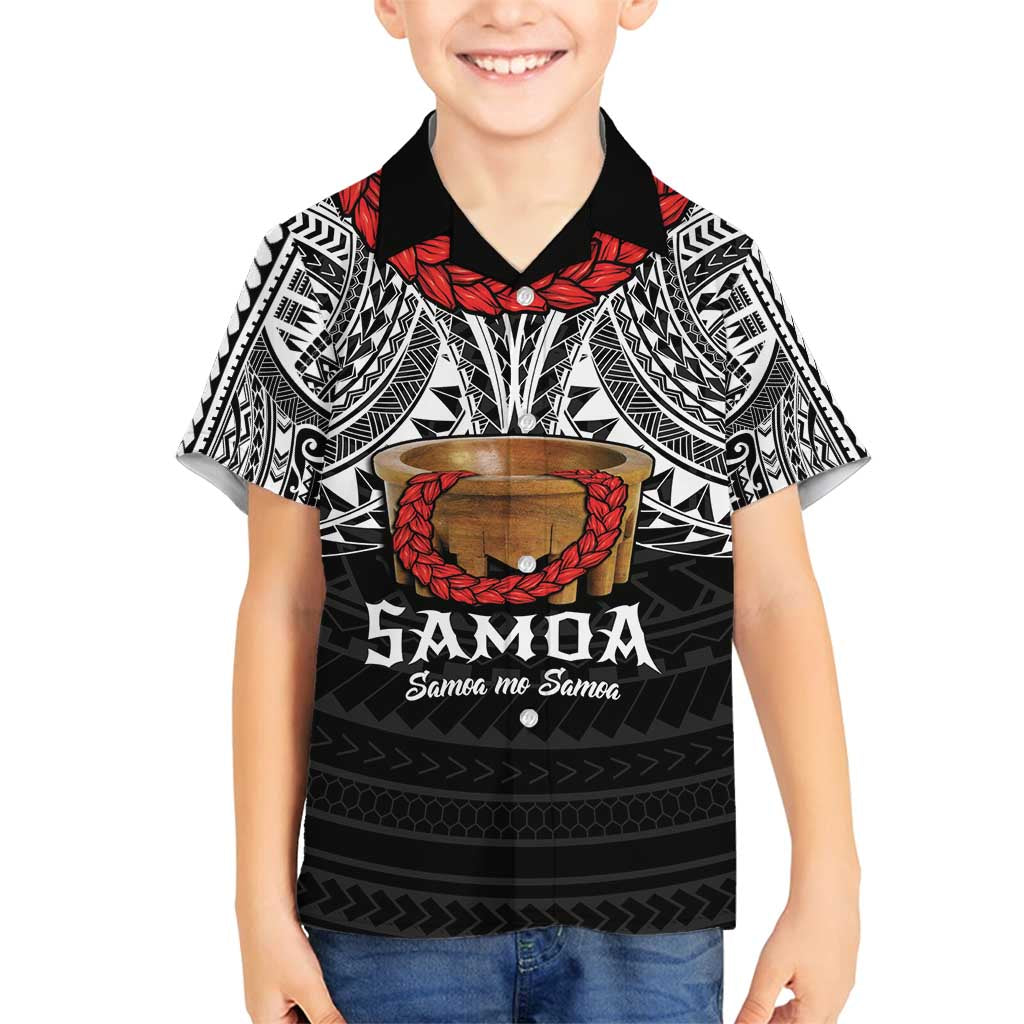 Samoan Tanoa Kava Bowl Ula Fala Family Matching Long Sleeve Bodycon Dress and Hawaiian Shirt Polynesian Tribal Vibe LT9 Son's Shirt Brown - Polynesian Pride