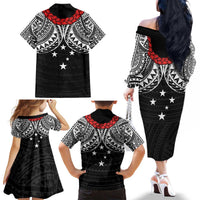 Samoan Tanoa Kava Bowl Ula Fala Family Matching Off The Shoulder Long Sleeve Dress and Hawaiian Shirt Polynesian Tribal Vibe LT9 - Polynesian Pride