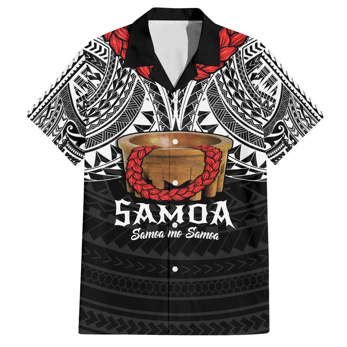 Samoan Tanoa Kava Bowl Ula Fala Family Matching Off The Shoulder Long Sleeve Dress and Hawaiian Shirt Polynesian Tribal Vibe LT9 Dad's Shirt - Short Sleeve Brown - Polynesian Pride