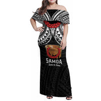 Samoan Tanoa Kava Bowl Ula Fala Family Matching Off Shoulder Maxi Dress and Hawaiian Shirt Polynesian Tribal Vibe LT9 Mom's Dress Brown - Polynesian Pride