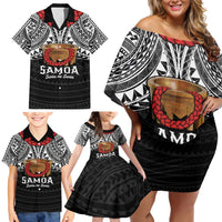 Samoan Tanoa Kava Bowl Ula Fala Family Matching Off Shoulder Short Dress and Hawaiian Shirt Polynesian Tribal Vibe LT9 - Polynesian Pride