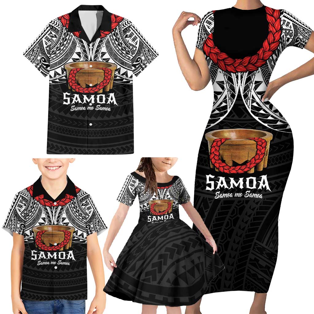 Samoan Tanoa Kava Bowl Ula Fala Family Matching Short Sleeve Bodycon Dress and Hawaiian Shirt Polynesian Tribal Vibe LT9 - Polynesian Pride