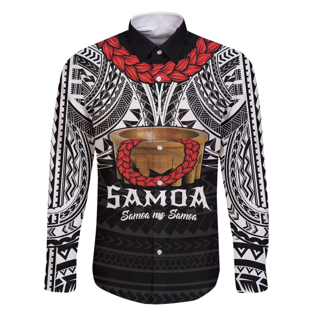 Samoan Tanoa Kava Bowl Ula Fala Family Matching Summer Maxi Dress and Hawaiian Shirt Polynesian Tribal Vibe LT9 Dad's Shirt - Long Sleeve Brown - Polynesian Pride