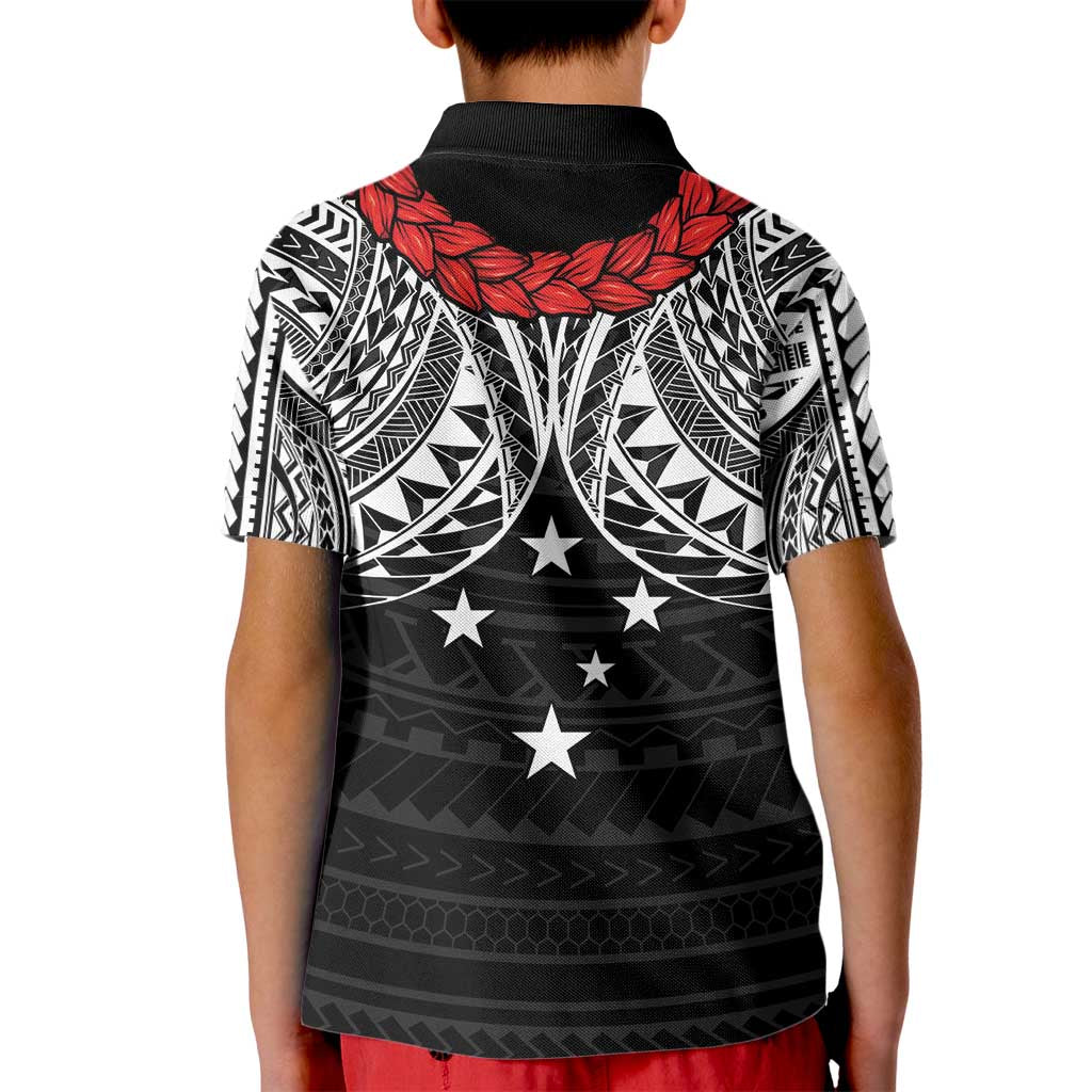 Samoan Tanoa Kava Bowl Ula Fala Kid Polo Shirt Polynesian Tribal Vibe
