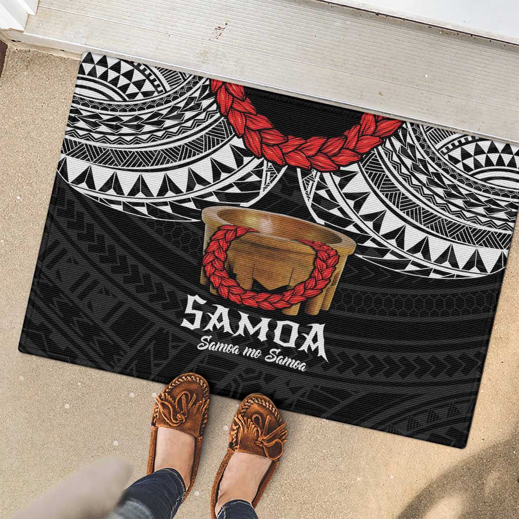 Samoan Tanoa Kava Bowl Ula Fala Rubber Doormat Polynesian Tribal Vibe