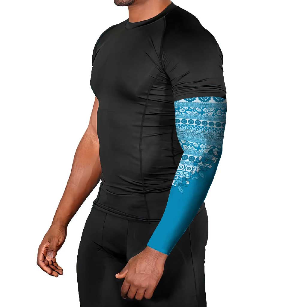 Fiji Marau na Kerisimasi Arm Sleeves Aqua Tagimoucia Tapa Masi Tribal - Polynesian Pride