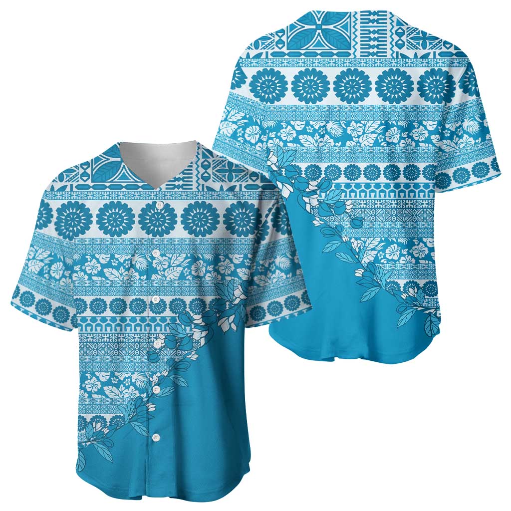 Fiji Marau na Kerisimasi Baseball Jersey Aqua Tagimoucia Tapa Masi Tribal - Polynesian Pride
