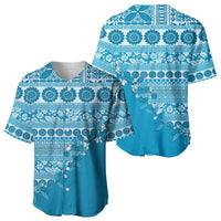Fiji Marau na Kerisimasi Baseball Jersey Aqua Tagimoucia Tapa Masi Tribal - Polynesian Pride