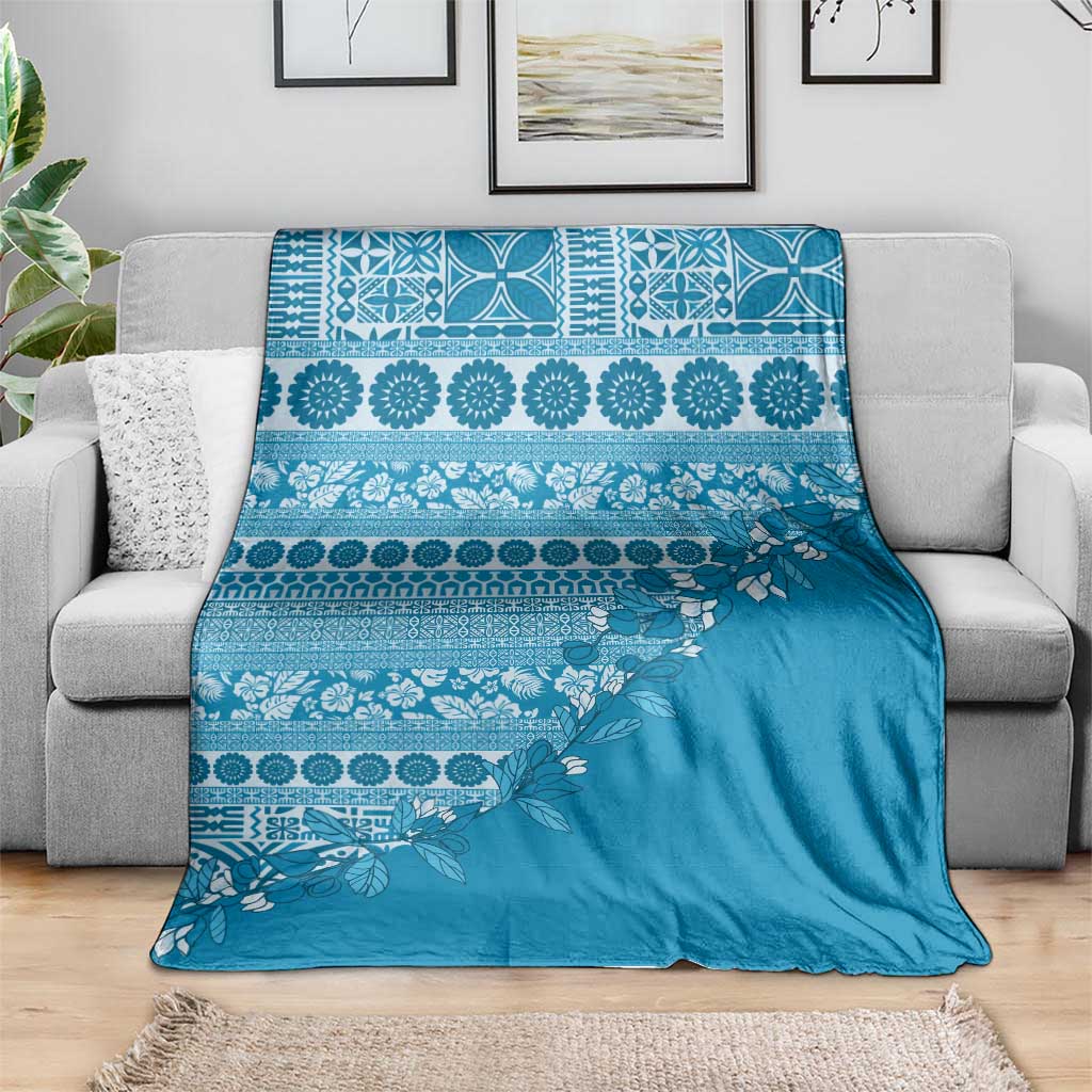Fiji Marau na Kerisimasi Blanket Aqua Tagimoucia Tapa Masi Tribal - Polynesian Pride