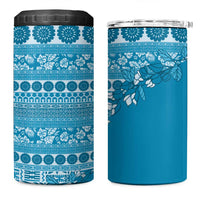 Fiji Marau na Kerisimasi 4 in 1 Can Cooler Tumbler Aqua Tagimoucia Tapa Masi Tribal LT9 One Size: 16 oz Aqua - Polynesian Pride