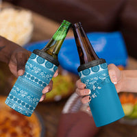 Fiji Marau na Kerisimasi 4 in 1 Can Cooler Tumbler Aqua Tagimoucia Tapa Masi Tribal LT9 - Polynesian Pride