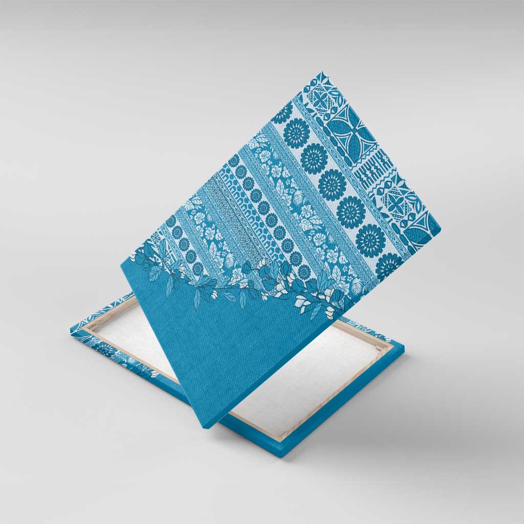 Fiji Marau na Kerisimasi Canvas Wall Art Aqua Tagimoucia Tapa Masi Tribal - Polynesian Pride