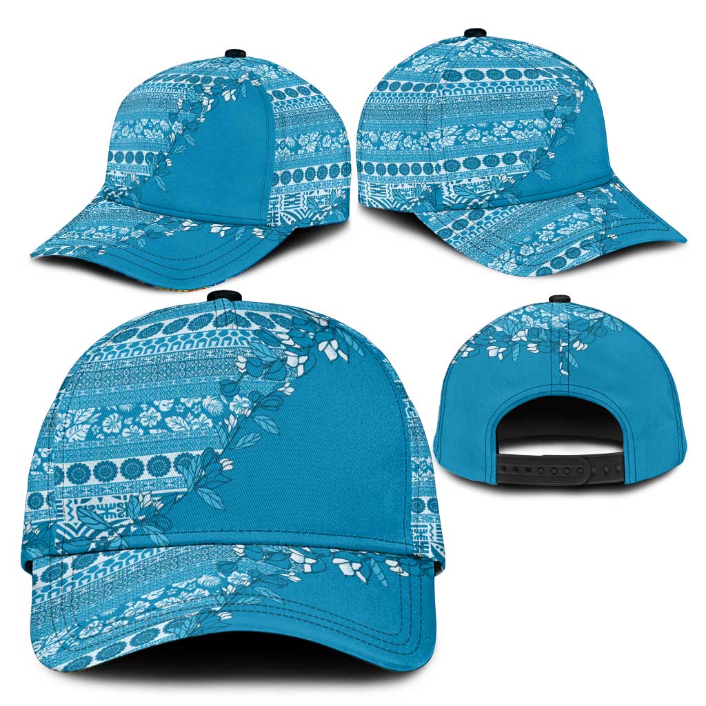 Fiji Marau na Kerisimasi Classic Cap Aqua Tagimoucia Tapa Masi Tribal - Polynesian Pride