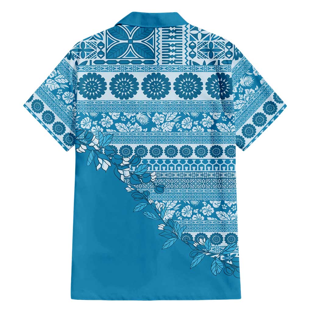 Fiji Marau na Kerisimasi Family Matching Mermaid Dress and Hawaiian Shirt Aqua Tagimoucia Tapa Masi Tribal LT9 - Polynesian Pride