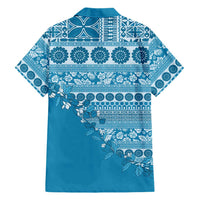 Fiji Marau na Kerisimasi Family Matching Puletasi and Hawaiian Shirt Aqua Tagimoucia Tapa Masi Tribal LT9 - Polynesian Pride
