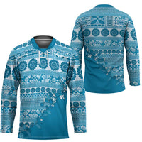 Fiji Marau na Kerisimasi Hockey Jersey Aqua Tagimoucia Tapa Masi Tribal - Polynesian Pride