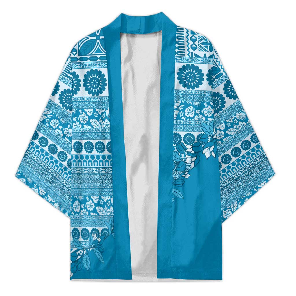 Fiji Marau na Kerisimasi Kimono Aqua Tagimoucia Tapa Masi Tribal LT9 Unisex Aqua - Polynesian Pride