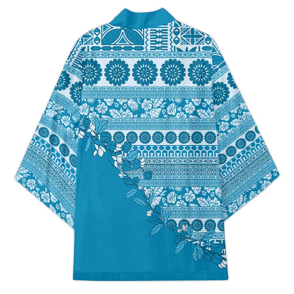 Fiji Marau na Kerisimasi Kimono Aqua Tagimoucia Tapa Masi Tribal LT9 - Polynesian Pride