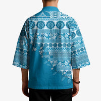 Fiji Marau na Kerisimasi Kimono Aqua Tagimoucia Tapa Masi Tribal LT9 - Polynesian Pride